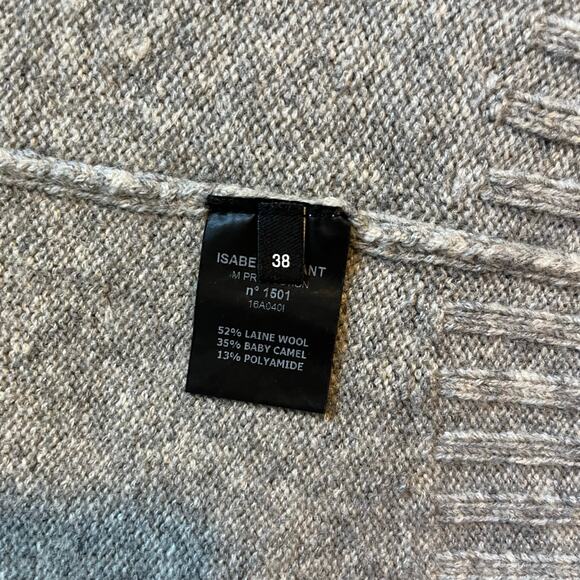 Isabel Marant gray side slit turtleneck sweater wool camel hair size 38 - Picture 4 of 11